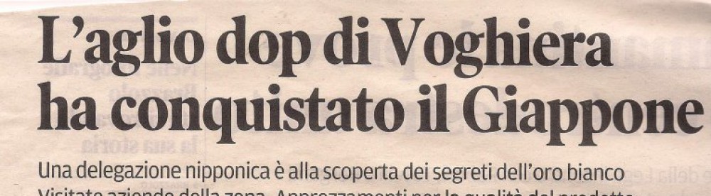 L’aglio di Voghiera conquista il Giappone